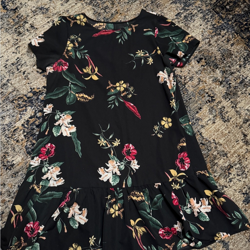 Elegant Black Floral Dress